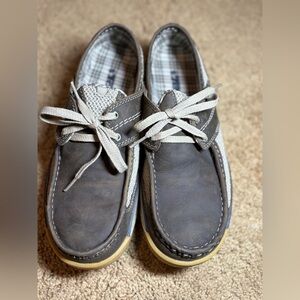 Teva Men's Gray and Tan Boat Shoes